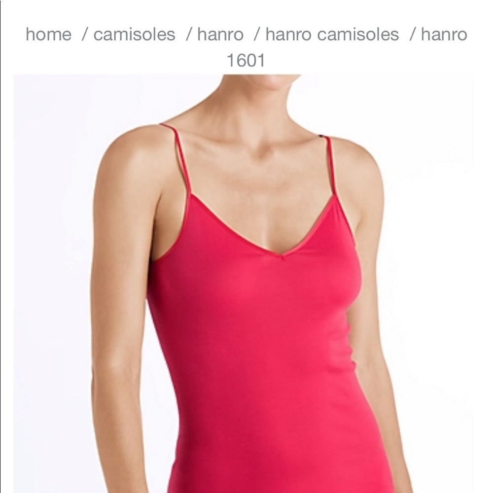 NWT Hanro Cotton Seamless V-neck Camisole in red Size medium